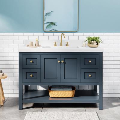 Randolph Morris Bristol 48 Inch Modern Console Vanity with Rectangular Undermount Sink - Navy RM12-488NB-SMW