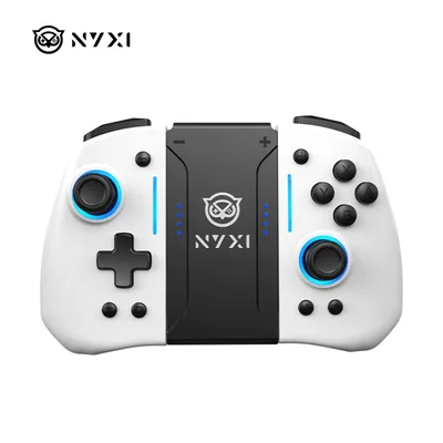 NYXI Hyperion Ergonomic Design Wireless Game Controller White Gamepad with RGB Lights for Nintendo