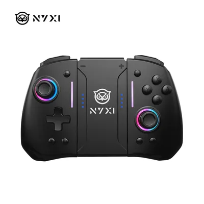 NYXI Hyperion Ergonomic Design Wireless Game Controller Black Gamepad with RGB Lights for Nintendo