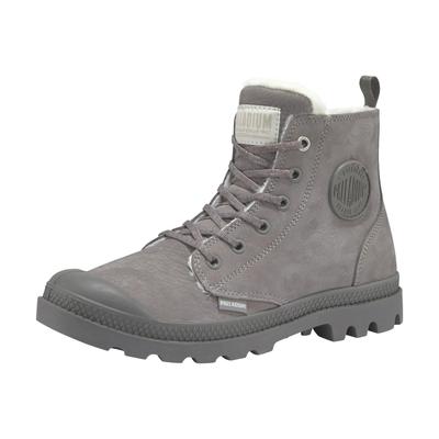 Winterboots PALLADIUM "PAMPA HI ZIP WL W", Damen, Gr. 36, schwarz (cloudburst, charcoal, gray), Leder, sportlich, Schuhe