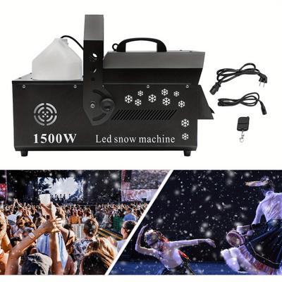 TEMU 1500w Stage With Led Light, Indoor/ Outdoor Maker Fake Snow Maker Machine Artificial Snow Making Machine With Remote Control For Party Christmas Wedding