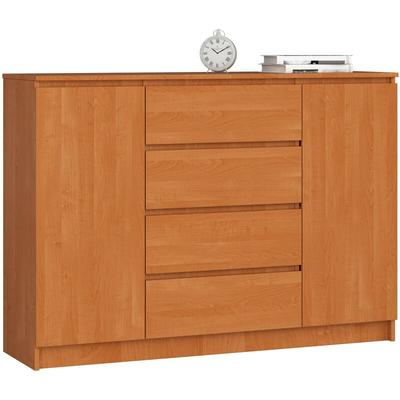Kommode Akord K140 Erle 138 cm 2 Türen 4 Schubladen 4 Ebenen B138 x H99 x T40 cm Image