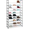 Relaxdays - xxl Schuhregal Stecksystem, 10 Ebenen, für 50 Paar Schuhe, Stoff Schuhständer hbt