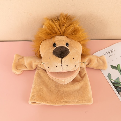 Safari Buddies Handpuppen Set mit 6 (Elefant Tiger Papagei Giraffe Affe Zebra) Weiche Plüschtier-Handpuppen für Kleinkinder und Kinder Weihnachtsgeschenk Image