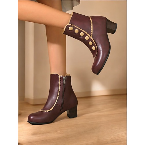 viktorianische Vintage-Stiefeletten aus grünem Leder für Damen – Retro-Knopfdesign mit gewelltem Besatz, perfekt für die Herbstmode Image