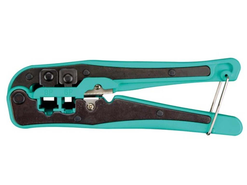 Toolland Multifunktionale Crimp- und Schneidzange für modulare Steckverbinder, perfekt für RJ10, RJ11, RJ12 und RJ45 Image