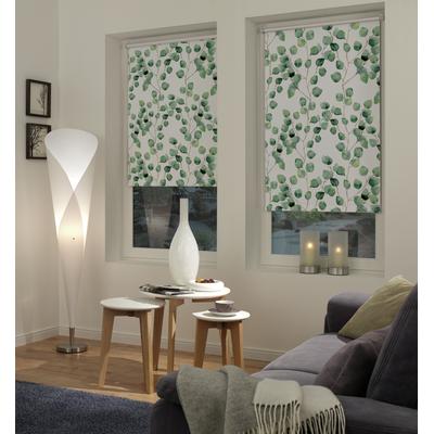 Seitenzugrollo GARDINIA "Digiprint Blackout Isabella", weiß, B:100cm H:150cm, Polyester, Rollos, abdunkelnder Stoff mit Digitaldruck Image