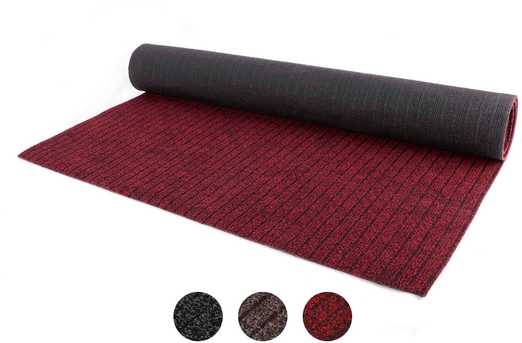 Läufer "Schmutzfangläufer VALENCIA, Made in Belgium", rot, B:100cm H:5,2mm L:300cm, Polypropylen (PP), PRIMAFLOR-IDEEN IN TEXTIL, Teppiche, Schmutzfangläufer, Schmutzfangmatte, gesteift, strapazierfähig, rutschhemmend, waschbar Image