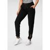 Jogginghose H.I.S, Damen, Gr. 48, N-Gr, schwarz, Obermaterial: 95% Baumwolle, 5% Elasthan, casual, bequem lang, Hosen, mit metallisch glänzenden Details; Große Größe