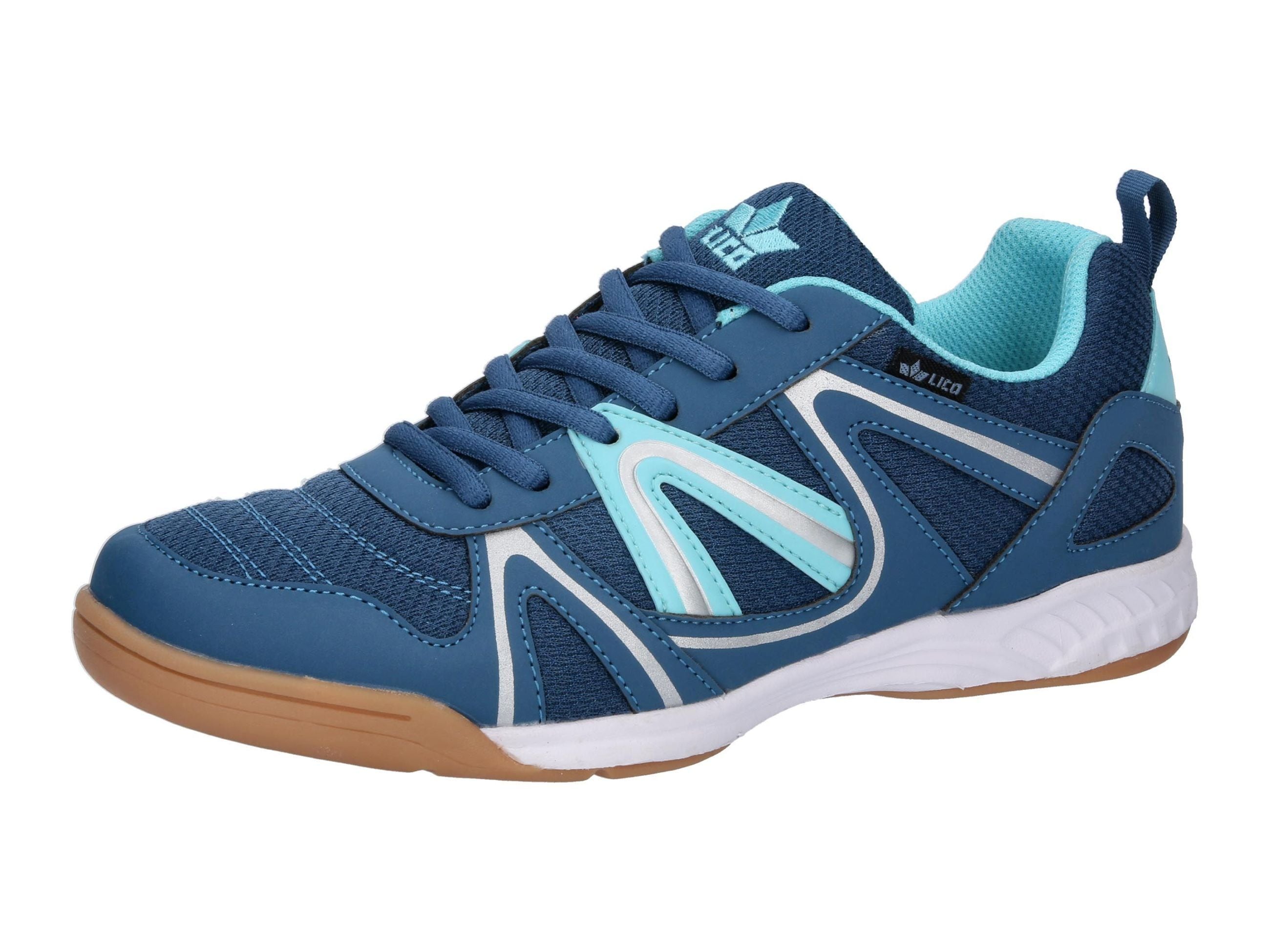 Hallenschuh LICO "Sportschuh Fit Indoor", Herren, Gr. 38, blau, Synthetik, Schuhe Hallenschuh