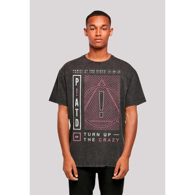 T-Shirt F4NT4STIC "Panic At The Disco Turn Up The Crazy", Herren, Gr. XS, schwarz, Obermaterial: 100% Baumwolle, casual, oversize, Rundhals, Kurzarm ohne Bündchen, Shirts, Premium Qualität Image