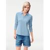 Poloshirt "Poloshirt", Damen, Gr. 36, blau (bleu), 95% Baumwolle, 5% Elasthan, B.C. BEST CONNECTIONS BY HEINE, unifarben, Langarm, Shirts