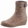 Stiefelette CITY WALK, Damen, Gr. 40, grau (taupe), Textil, Veloursleder, klassisch, Schuhe, mit Raffungen am slouchy Schaft
