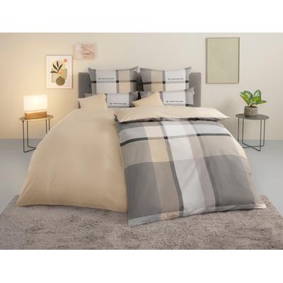 Bettwäsche TOM TAILOR HOME "Lenny", beige (natur), B/L: 155cm x 220cm, , Renforcé, B/L: 80cm x 80cm, Renforcu00e9, Obermaterial: 100% Baumwolle, Bettwäsche, mit GRATIS-Zugabe: Kissenhülle, in Biber und Renforcé erhältlich Image