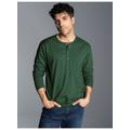 Longsleeve TRIGEMA "TRIGEMA Langarmshirt mit Knopfleiste", Herren, Gr. L, grün (efeu), 100% Baumwolle, casual, Langarm, Shirts