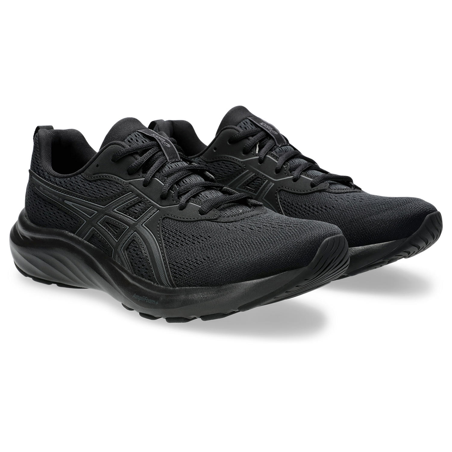 Laufschuh ASICS "GEL-CONTEND 9", Herren, Gr. 46,5, schwarz (schwarz, graphite grau), Synthetik, Textil, Schuhe Laufschuh, mehr Dämpfung