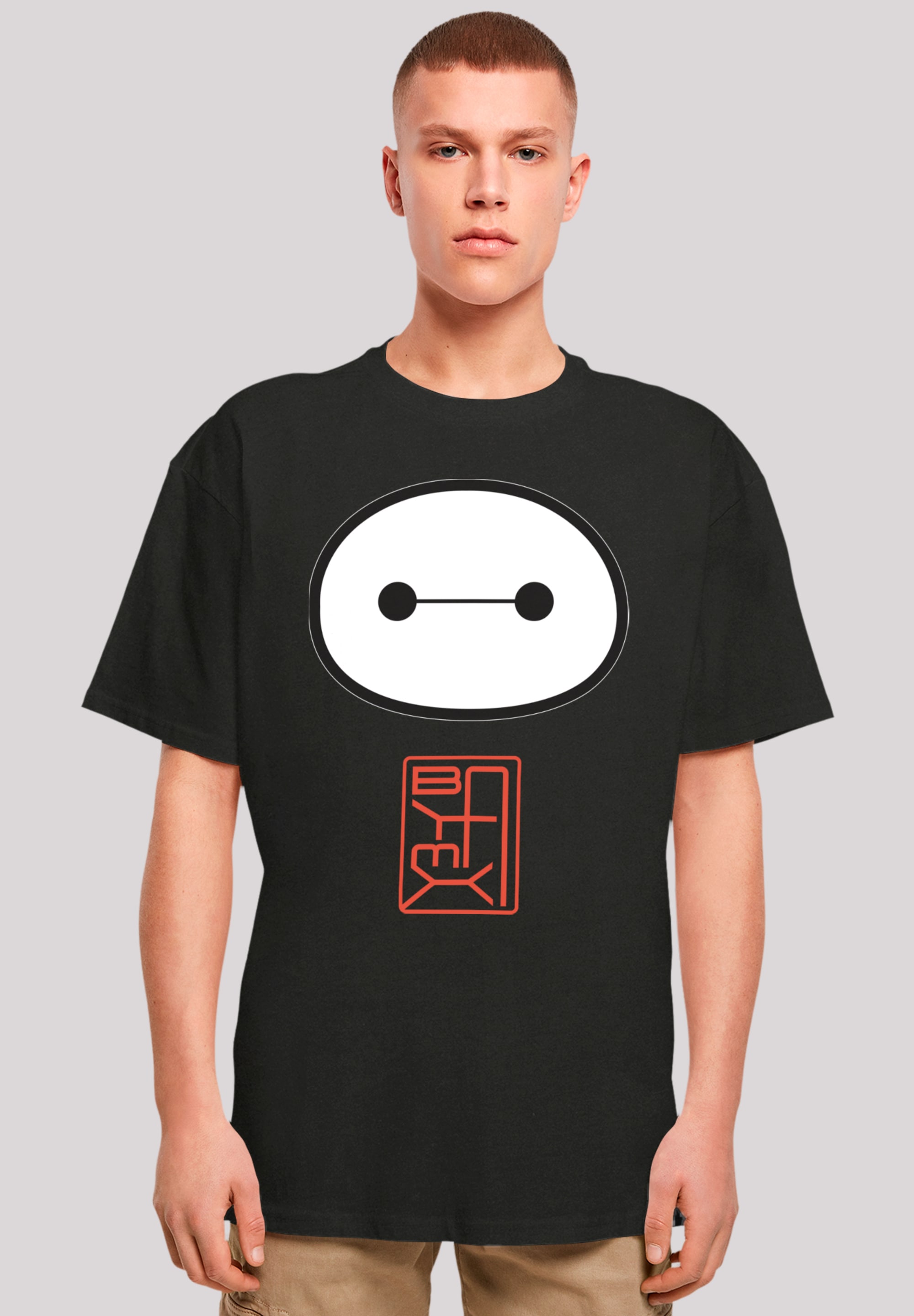 T-Shirt F4NT4STIC "Big Hero 6 Baymax", Herren, Gr. S, schwarz, Obermaterial: 100% Baumwolle, oversize, Rundhals, ohne Bündchen, Shirts, Premium Qualität Image