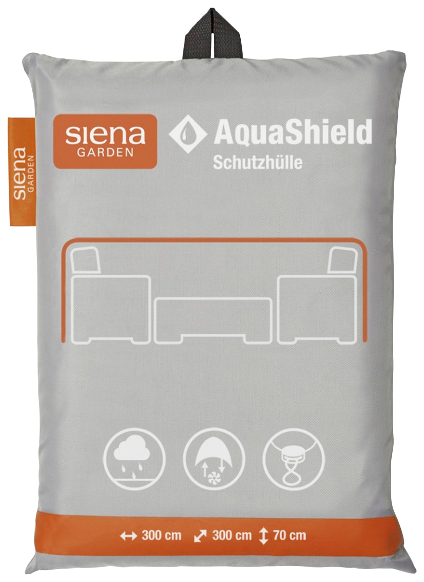 Gartenmöbel-Schutzhülle SIENA GARDEN "AquaShield", grau, B:300cm H:70cm L:300cm, Polyester, Planen
