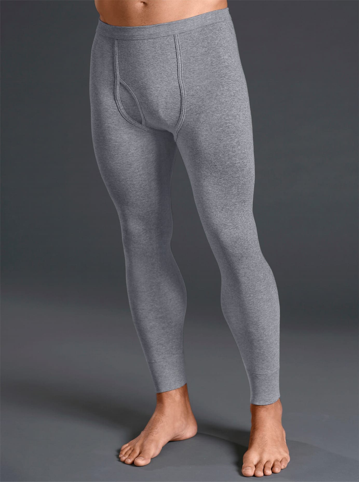 Lange Unterhose KINGS CLUB, Herren, Gr. 5, grau (grau, meliert), 100% Baumwolle, Unterhosen Image