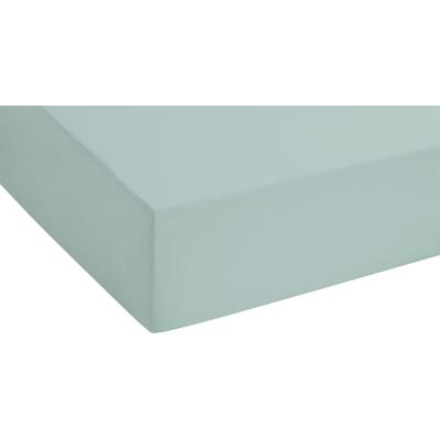 Spannbettlaken BIBERNA "GOTS Biber in Gr. 90x200, 140x200 oder 180x200 cm", grün, B:90-100cm L:190-200cm, Biber, Obermaterial: 100% Baumwolle, Laken, aus Bio-Baumwolle, für Matratzen bis 22 cm Höhe, Winter, Bettlaken Image