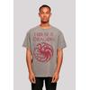 T-Shirt F4NT4STIC "House Of The Dragon Targaryen Crest Logo", Herren, Gr. XS, grau (asphalt), Obermaterial: 100% Baumwolle, casual, oversize, Rundhals, Kurzarm ohne Bündchen, Shirts, Premium Qualität