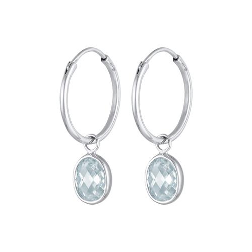 Nenalina - Creolen Zirkonia Anhänger Oval 925 Silber 1 ct Damen