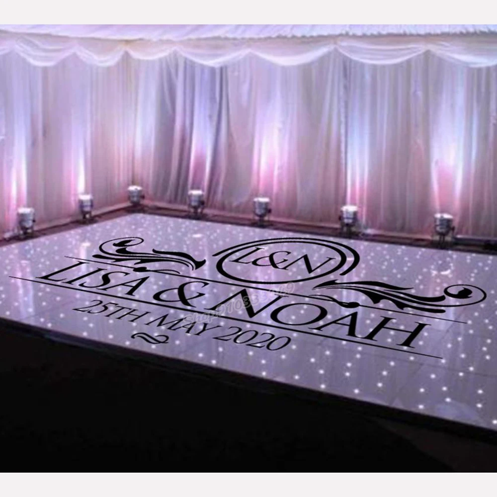 Braut und bräutigam name anpassung Wand Aufkleber Hochzeit Zeichen & Hochzeit Tanzfläche Wand Aufkleber Vinyl Aufkleber Hochzeit Decor C557 Image