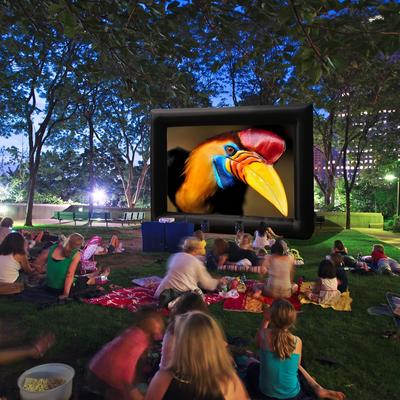 TEMU 19ft Inflatable Projector Movie Screen For Outside And Indoor Theater Projector Screen, Supports Front And Rear Projection, Includes A Powerful Blower, Strapping, Repair Kit And Storage Bag