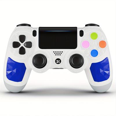 TEMU Wirless Game Controller For Ps4, Controller For 6-axis With High-performance Double Virbration, Motion Control, Usb Charging Cable, White