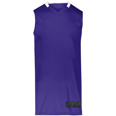 Augusta Sportswear 1730 Athletic Step-Back Basketball Jersey T-Shirt in Purple/White size Medium | Polyester