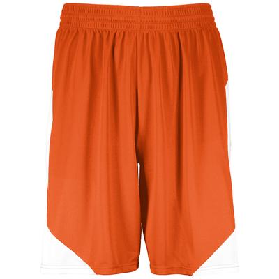 Augusta Sportswear 1734 Youth Step-Back Basketball Shorts in Orange/White size Large | Polyester