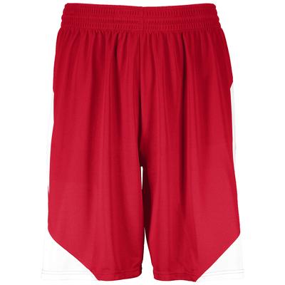 Augusta Sportswear 1734 Youth Step-Back Basketball Shorts in Red/White size Medium | Polyester