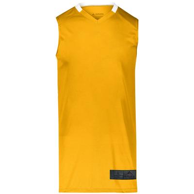 Augusta Sportswear 1731 Athletic Youth Step-Back Basketball Jersey T-Shirt in Gold/White size Small | Polyester