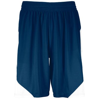 Augusta Sportswear 1733 Step-Back Basketball Shorts in Navy Blue/White size Medium | Polyester