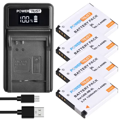 1200mAh NB-8L NB8L Battery and Charger for Canon PowerShot A2200 A3000 IS A3100 IS A3150 IS A3200 IS A3300 IS Digital Cameras