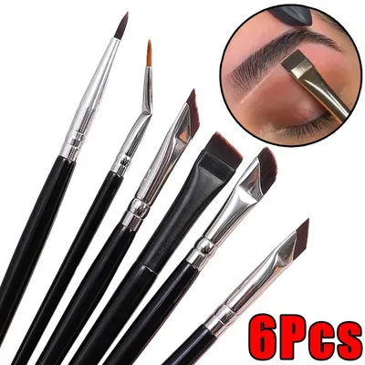 Eyes Makeup Brushes Set Soft Small Angle Contouring Eyebrow Eyeliner Brush Professional Portable