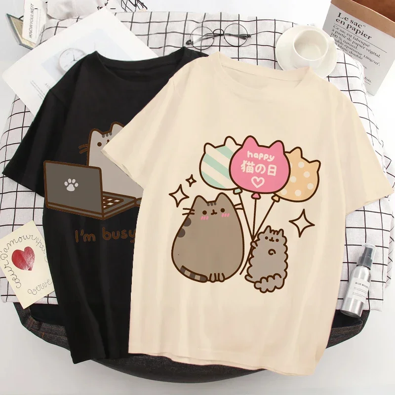 T-shirt Pusheen Cat Harajuku pour femme, T-shirt Kawaii, T-shirt chat Kawaii, T-shirt chat Kawaii, T-shirt chat Kawaii, T-shirt chat Kawaii, Économie femme drôle, Mode années 90