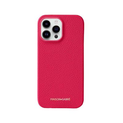 Maison de SABRE Leather Phone Case (iPhone 15 Pro) - Shibuya Fuchsia