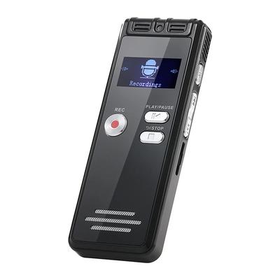 Digital Voice Recorder Activated Record Playback MP3 Music Player with Mic and Speaker 1536KBPS HD Recording USB Charging