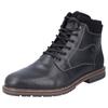 Winterstiefelette RIEKER, Herren, Gr. 40, schwarz, Leder, Lederimitat, modisch, Schuhe, Schnürstiefel, Business Schuh mit wasserabweisender TEX-Membran