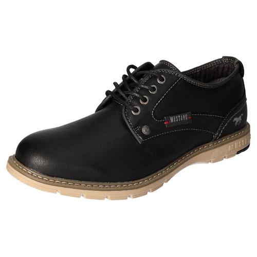 Schnürschuh MUSTANG SHOES Gr. 41, schwarz Herren Schuhe Freizeitschuh, Halbschuh, Schnürschuh mit Logoschriftzug