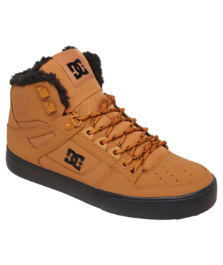 Sneakerboots DC SHOES "PURE HIGH-TOP WC WNT", Damen, Gr. 42, braun (wheat, schwarz), Leder, mehrfarbig, Schuhe Sneakerboots, Winterschuhe, Winterboots, Schnürboots, Wintersneaker, gefüttert