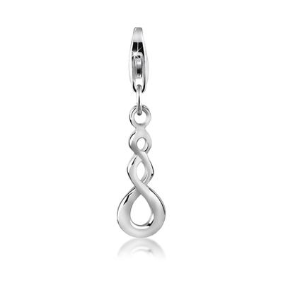 Charm-Einhänger NENALINA "Maori Infinity Kraft Symbol-Charm Twist 925 Silber", silber, Charms, Damen, ohne Stein, Silber