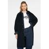 Langjacke SENSES.THE LABEL, Damen, Gr. M/L, blau, Material: 81, 5% Polyester, 18, 5% Wolle, unifarben, casual, lässig geschnitten lang, Langarm eingesetzt gerader Abschluss, Jacken