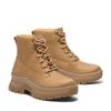 Schnürstiefelette TIMBERLAND "ROXIE LANE MID LACE UP BOOT", Damen, Gr. 41,5, braun (wheat full grain), Leder, sportlich, Schuhe, Winterschuhe, Winterstiefel, Schnürboots, Winterboots