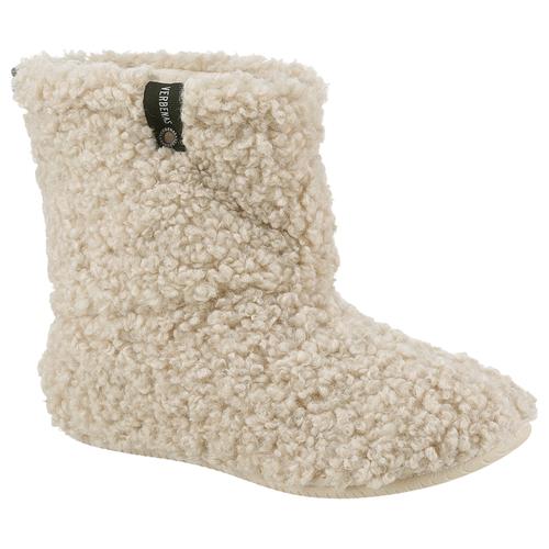 Hüttenschuhe VERBENAS ""Yaiza Curly"", Damen, Gr. 39, beige, Textil, klassisch, Schuhe, Homeslipper, Schlupfboots, Hausschuh in Kuschel-Optik