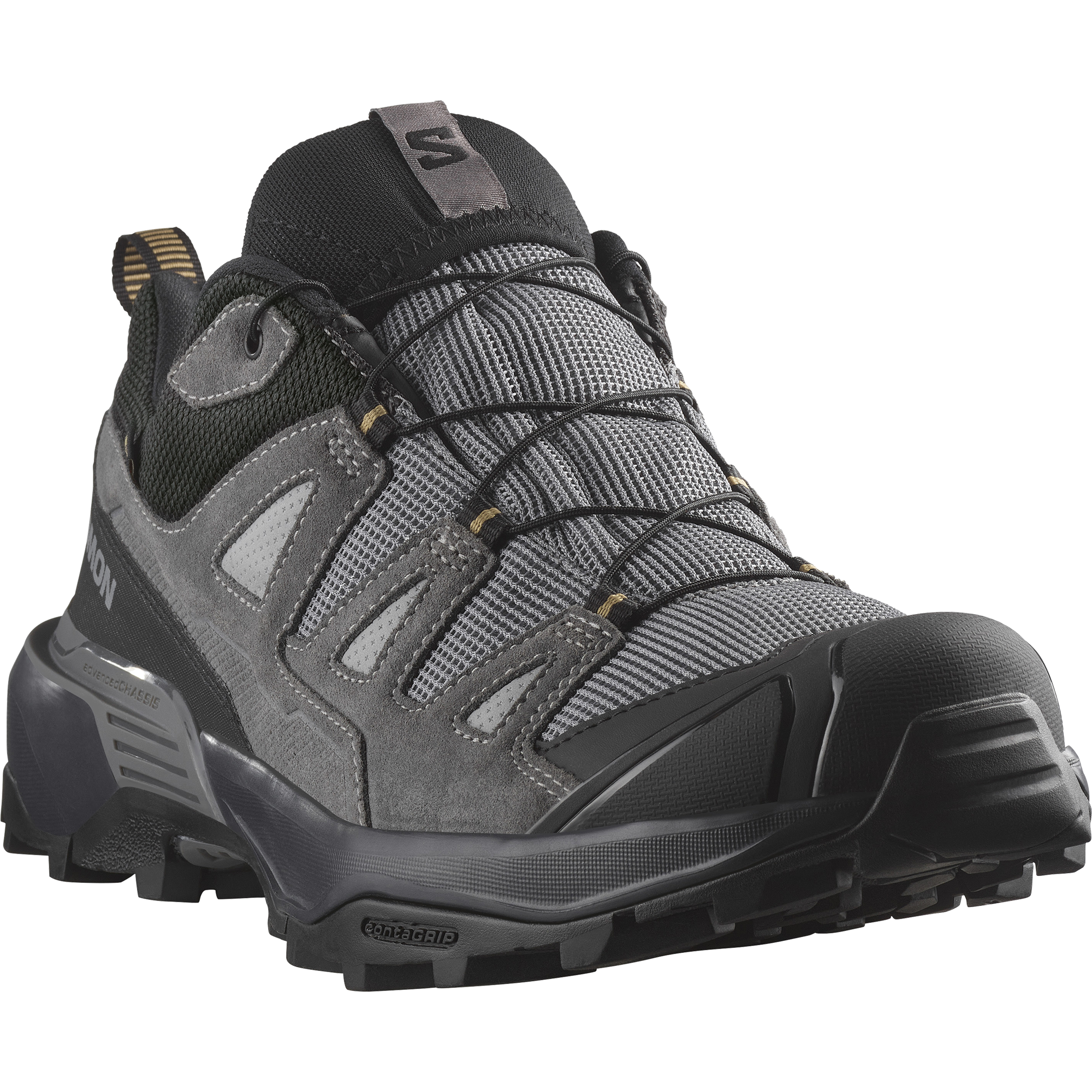 Outdoorschuh SALOMON "X ULTRA 360 LEATHER GORE-TEX", Herren, Gr. 44, grau (sharkskin), Nubukleder, Synthetik, Schuhe Outdoorschuh, wasserdicht