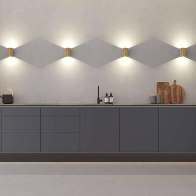 LOEVSCHALL Wandleuchte "Sekvens LED Wandleuchte, Wandlampe für Küche, Bad, Flur & Wohnzimmer", braun (messing), H: 13cm, Lampen, Stilvoll & modern, Wasserdicht, Auf und ab Einstellbar Image