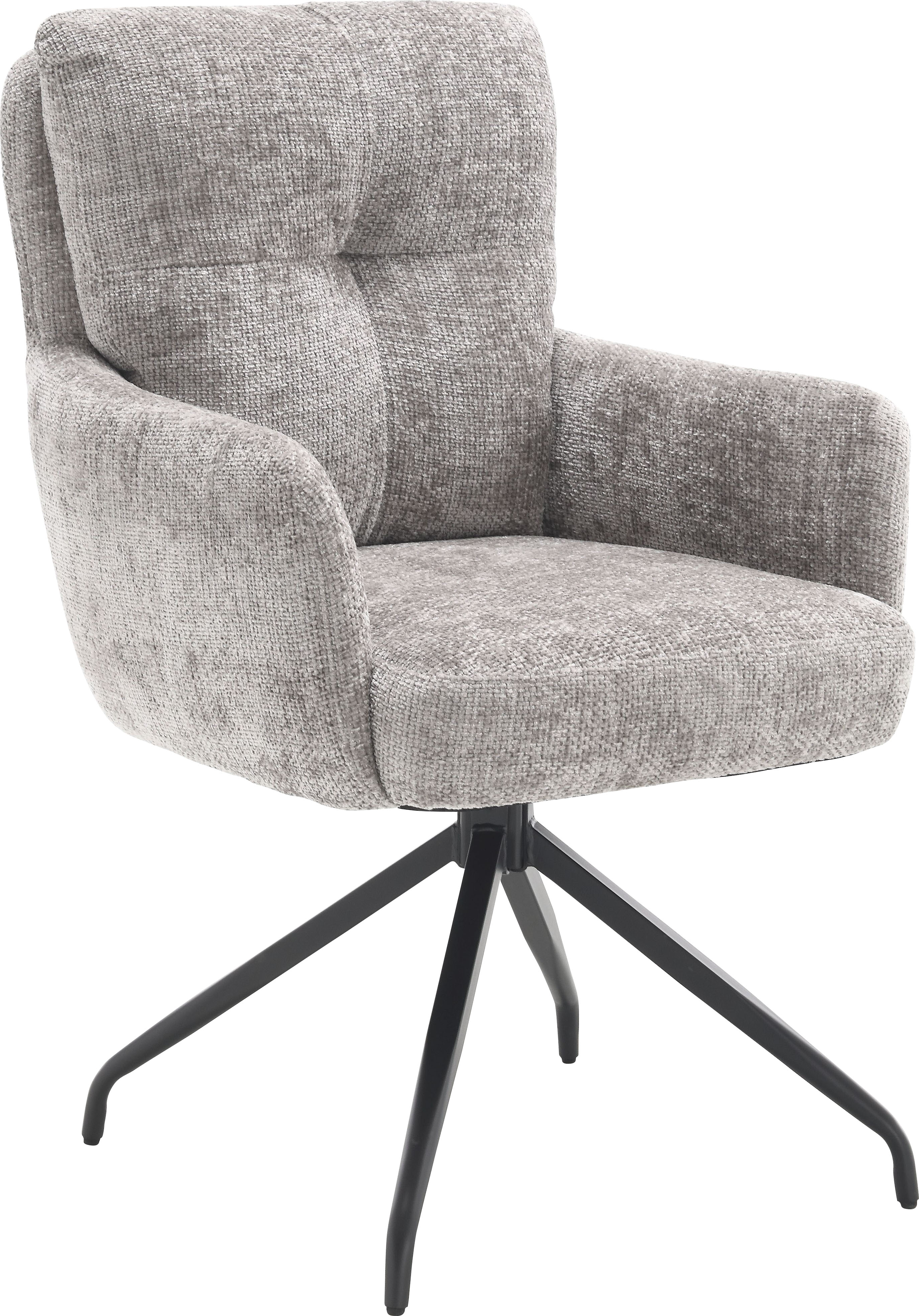 Esszimmerstuhl HOME AFFAIRE "Valldemossa", grau, B:60cm H:92cm T:67cm, Stühle, pflegeleichter Boucle Bezug, mit schwarzen Metallbeinen, Breite 60 cm