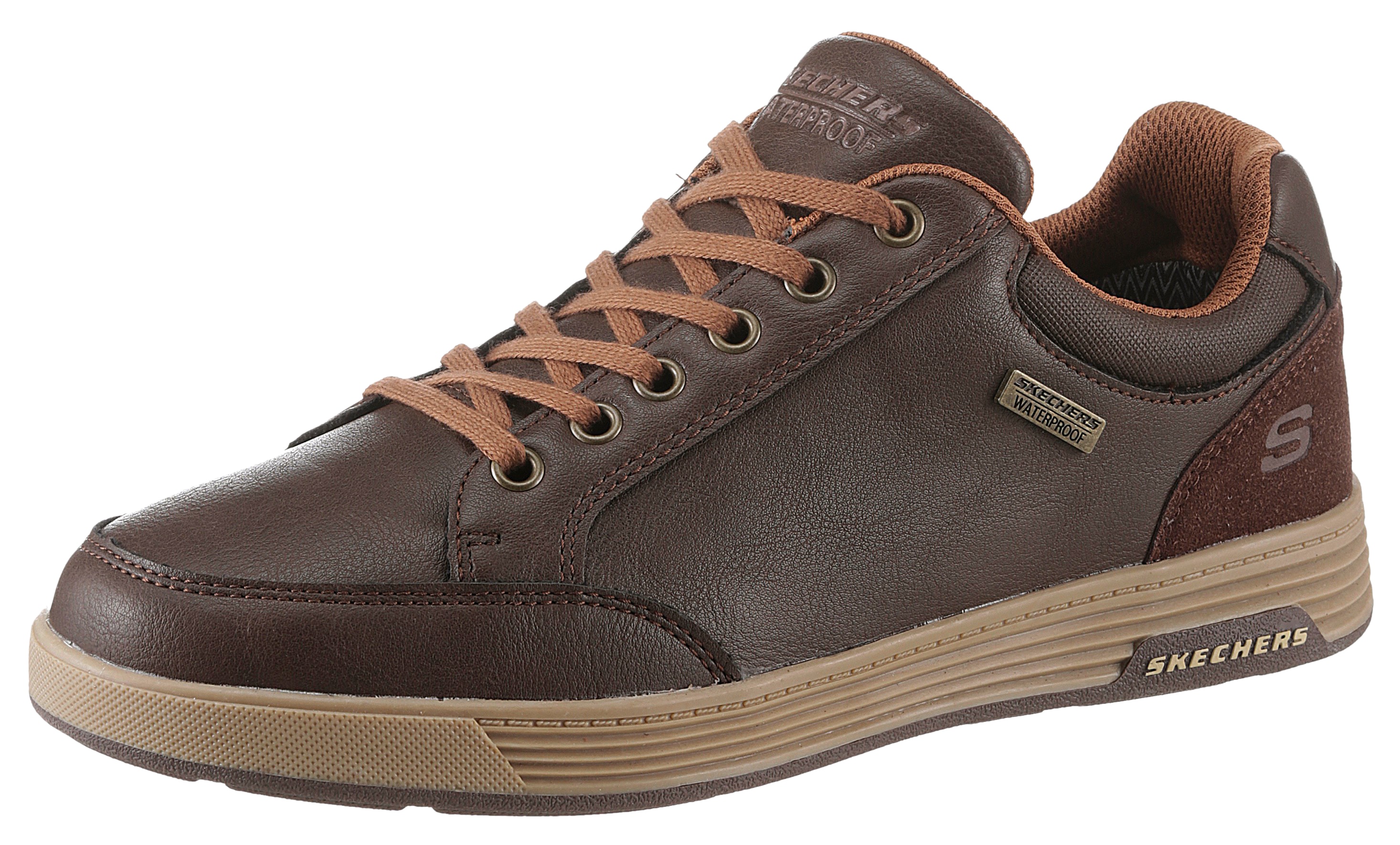 Sneaker SKECHERS "CAVELL-SPARKMAN", Damen, Gr. 42, braun, Lederimitat, Schuhe Sneaker, Freizeitschuh, Halbschuh, Schnürschuh aus wasserabweisendem Material